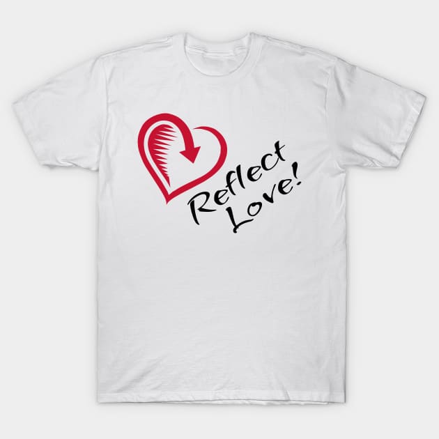 Reflect Love - Red Love Heart T-Shirt by Benny Merch Pearl